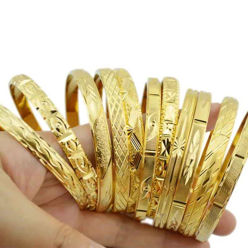 Ethlyn Fashion Dubai Gold Perhiasan Emas Warna Gelang untuk Ethiopian Gelang & Gelang Ethiopian Perhiasan Gelang Hadiah B01