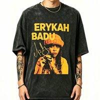 T-shirt pour homme surdimensionné vintage délavé à manches courtes avec imprimé graphique, streetwear pour un usage quotidien