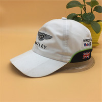 Casquette de baseball de course personnalisée OEM ODM, 100 % polyester sergé, respirante, imperméable, service de broderie multi-logos, sur mesure