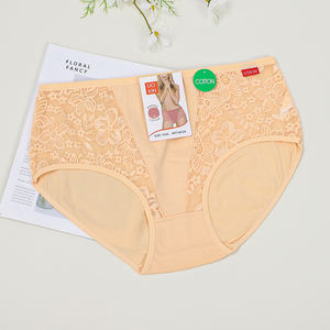 Bragas de algodón para perder peso para mujer, Xxxl talla grande, encaje de algodón, cintura alta, ropa interior de Color sólido, Ropa Interior Pura <span class=keywords><strong>Del</strong></span> - Product Image 4