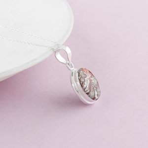 YASHEE Natural Crazy Lace Agate Oval Pendant <b>Necklace</b> 18 Inches Silver Plated Bezel Setting Healing Gemstone Unisex Gift - Product Image 3