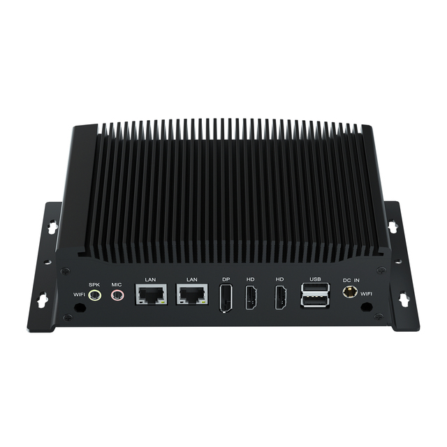 Mini Industrial Computer Dual COM Ports LAN Fanless Design HYSTOU PC Powered 10th Intel I7-10810U RS232 Industrial