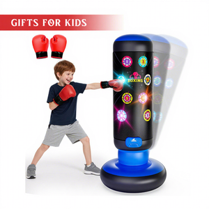 Kit de boxe pour enfants BURAQ MMA SPORTS, gants d'entraînement et sac de frappe lourd, matériau PU écologique pour débutants - Product Image 1