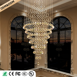Lustre de Cristal Luxuoso LED para Escadaria de Villa, <span class=keywords><strong>Chandelier</strong></span> Longo Suspenso em Aço Inoxidável para Sala de Estar Duplex - Product Image 4