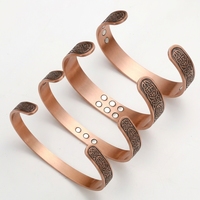 Perhiasan BioMagnetic Wanita, Gelang Manset Ukiran Kupu-kupu Vintage Tembaga Murni 99,9% dengan Magnet Kuat untuk Hadiah Ulang Tahun Ketiga