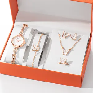 Venta al por mayor KIMIO marca relojes de mujer con pulsera joyería de moda conjunto de regalo relojes de cuarzo de lujo para mujer conjunto para mujer