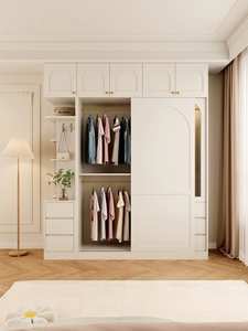 Armoire de chambre à coucher minimaliste blanc crème - Product Image 2