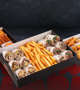 Custom Restaurant Takeout Packaging Shawarma Doner <span class=keywords><strong>Kebab</strong></span> Box Caja de pastoreo Hummus Tahini Cup Divider Go Bag Carrier-para llevar - Product Image 5