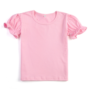 <span class=keywords><strong>Camiseta</strong></span> blanca bordada para niñas pequeñas, camisetas de manga corta de 100% algodón, camisetas con volantes para niños - Product Image 3