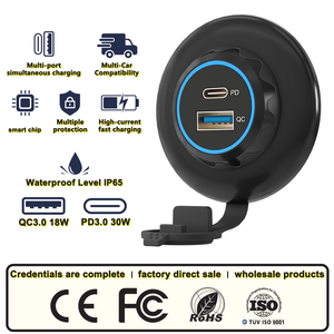 Prix de gros usine Chargeur USB pour voiture 24V DC 12V 24V Double ports USB Prise de chargeur de voiture USB avec ports QC PD3.0 - Product Image 2