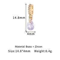 Pendentif en laiton plaqué or 14 carats en forme de larme de sirène avec zircon coloré, pour bracelet et collier DIY avec double rangée de perles intercalaires