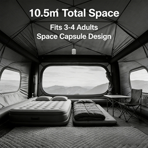 YYD 10.5 ㎡   Tente de <span class=keywords><strong>camping</strong></span> gonflable 2,2 m de hauteur, 35 kg, robuste, installation en 2-3 minutes, pompe 800 W, imperméable 3000 mm, 4 saisons - Product Image 3