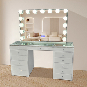Conjunto de muebles de dormitorio de EE. UU. Europeo, <span class=keywords><strong>tocador</strong></span> de maquillaje, <span class=keywords><strong>tocador</strong></span> de maquillaje Led con <span class=keywords><strong>espejo</strong></span> iluminado - Product Image 2