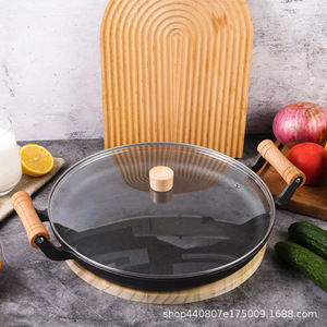 <b>Cast</b> Iron Flat Bottom Pan Round 20cm Non Stick Frying Pan For Pancakes Grilling Meat Breakfast Cooking Durable <b>Hand</b> Wash Only - Product Image 4