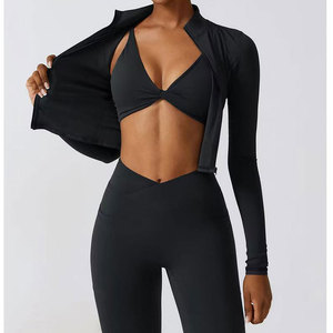 Logo personnalisé OEM en nylon avec élasthanne Personnaliser le design Veste de sport personnalisée pour femmes Vêtements de sport - Product Image 2