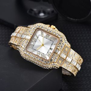Orologio di Lusso Classico Quadrato con Diamanti, Tendenza Moda Uomo e Donna, Orologio al Quarzo Brillante con Moissanite - Product Image 4