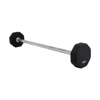 Barre d'haltères droite Rouser Fitness à 8 pans, recouverte d'uréthane, 10-50 kg, pour la musculation à domicile et en salle de sport commerciale