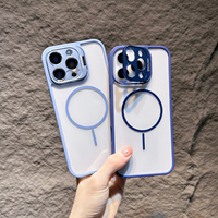 Support d'objectif d'appareil photo et coque transparente magnétique pour iPhone 16 11 12 13 14 15 17 Pro Max Plus