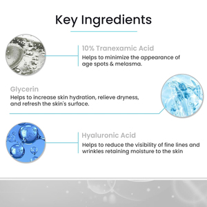 Suero facial para el cuidado de la piel de etiqueta privada 10% ácido hialurónico tranexámico blanqueamiento rápido resultados antienvejecimiento reduce la apariencia de manchas oscuras - Product Image 2