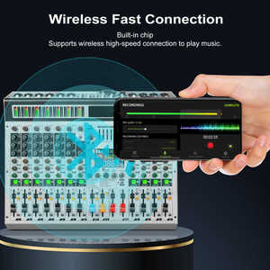Cooyinka professionale 12 canali DJ digitale USB interfaccia <span class=keywords><strong>Audio</strong></span> integrata 99 effetto riverbero costruzione In metallo - Product Image 3