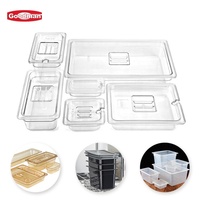 Goodman Keukenapparatuur Plastic PC Voedselbewaarbak Gastronorm GN Pan Transparant/Zwart 2.77L Aanpasbare Kleuren Hotel Buffet