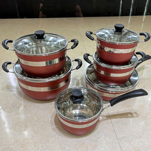 Batterie de cuisine 12 pièces en acier inoxydable pour cuisson à induction, comprenant poêle à frire, marmite à soupe, casserole à lait - Product Image 3