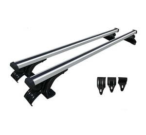 Barres transversales SEMRISE personnalisées <span class=keywords><strong>de</strong></span> 127 cm en alliage d'aluminium et <span class=keywords><strong>de</strong></span> fer argenté et noir <span class=keywords><strong>pour</strong></span> pick-up Hilux - Installation boulonnée sur le <span class=keywords><strong>toit</strong></span> - Product Image 2