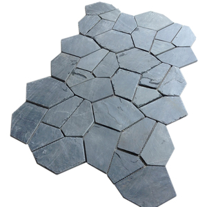 Natural Irregular Charcoal Black <strong>Slate</strong> Stones <strong>Tile</strong> Flooring Crazy Paving <strong>Slate</strong> Flagstone Patio - Product Image 1