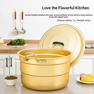 High Quality Commercial Grade Aluminum Stock <b>Pot</b> with <b>Lid</b> Large Capacity Heavy Duty Soup Cooking <b>Pot</b> for Restaurant Catering - Product Image 2
