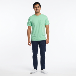 T-shirt d'été pour homme en coton 100% premium 210 g/m², lavé, respirant, séchage rapide, athlétique, impression de logo personnalisé, qualité supérieure - Product Image 1