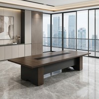 Table de réunion de luxe pour PDG, mobilier de salle de conseil de grande taille, table de conférence exécutive moderne en panneau MDF E1, bureau de direction intelligent