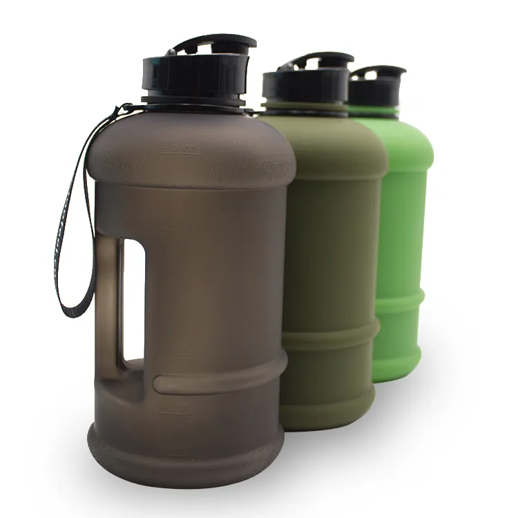 Büyük BPA ücretsiz 1.3L 2.2L plastik çalkalama şişesi spor salonu spor vücut geliştirme su şişesi