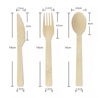Lots de couverts biodégradables jetables en bambou (fourchette, cuillère, couteau) pour la vente en gros