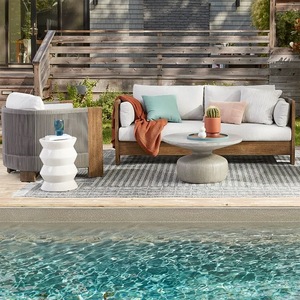 Modern Luxury Design Garden Patio Teak Wood Rope Weave Set New Outdoor Furniture for Beach Restaurant - Product Image 5