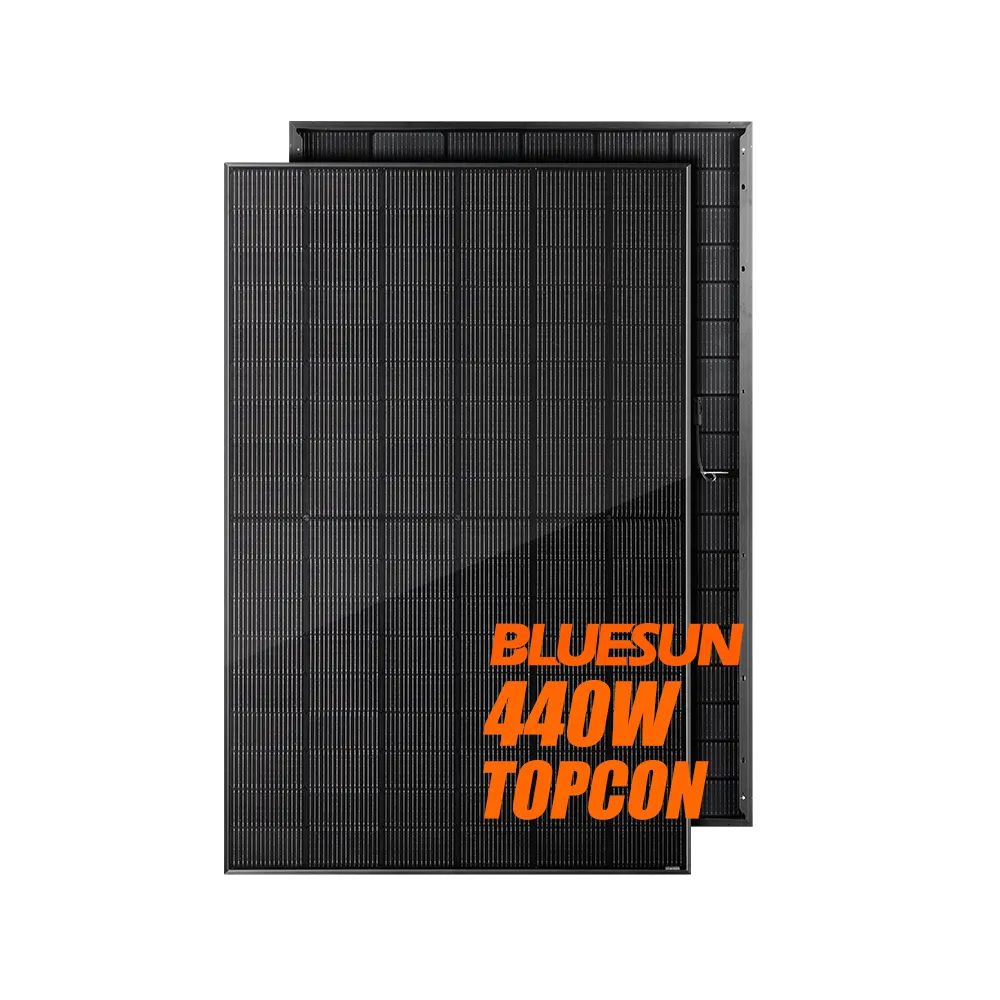 Bluesun 440W 450W monocristalino panel de energía solar negro completo precio Europa 440W 450W panel solar bifical hogar