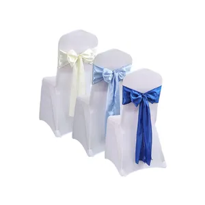 Factory Hot Sale High Quality Bow Style Satin Chair Sashes For Wedding Party Events