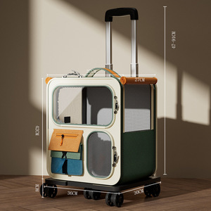 2-in-1 Wheeled Pet <strong>Carrier</strong> <strong>Backpack</strong> Zipper Breathable <strong>Dog</strong> Travel <strong>Carrier</strong> Removable Mat Mesh Ventilation Windows Oxford Material - Product Image 6
