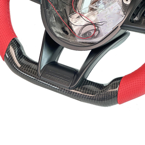 พวงมาลัยรถสปอร์ตหุ้มหนังสีแดงคาร์บอนไฟเบอร์พร้อมไฟ LED สำหรับ Mercedes-Benz <span class=keywords><strong>AMG</strong></span> GT63S W212 W221 W222 W205 W204 C220 GLC W907 - Product Image 5