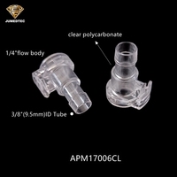 Raccord rapide en polycarbonate JU à débit libre sans valve, connecteur de tube en ligne, raccord mâle à insertion rapide