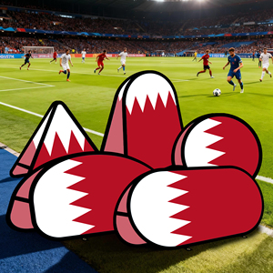 Bannière ovale Bahrain en tissu tricoté warp-knit pour la promotion publicitaire en extérieur, tente extérieure - Product Image 4