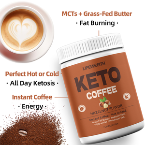 LIFEWORTH tutto In un cheto caffè istantaneo In polvere integratori di energia cheto caffè con olio MCT burro - Product Image 3