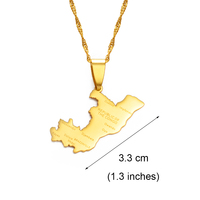 Collier avec pendentif en acier inoxydable avec nom de ville de la République du Congo, ornement ethnique pour les occasions de fête - Brazzaville # 175921