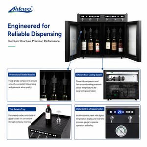 Dispensador <span class=keywords><strong>de</strong></span> Vino Comercial AIDEWO SC-6 <span class=keywords><strong>de</strong></span> Acero Inoxidable <span class=keywords><strong>con</strong></span> Enfriamiento por Compresor, Sistema <span class=keywords><strong>de</strong></span> Dispensación y Conservación <span class=keywords><strong>de</strong></span> 6 Botellas para Bares - Product Image 5