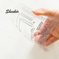 Shenkir Fabricant OEM Équerre de traçage carrée en plastique transparent avec rapporteur 12 cm, épaisseur 1,2 mm pour la direction extérieure