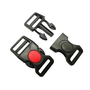 Boucle de sécurité latérale incurvée en plastique réglable de 25 mm pour collier de chien, sangle de poitrine, casque, sangle de fixation rouge - Product Image 6