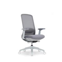 Chaise de bureau ergonomique en maille réglable en hauteur avec accoudoirs 4D, support lombaire et rotation, chaise de direction en tissu