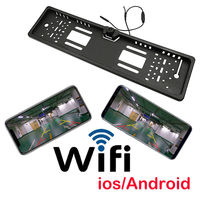 HD 170 derajat plat nomor Eropa nirkabel 5G WiFi mobil perekam DVR kamera tampilan depan belakang untuk iPhone ponsel Android