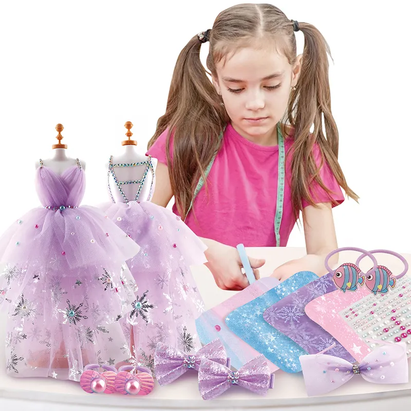 Giocattoli educativi per l'apprendimento set di gioielli per abbigliamento artigianale abbigliamento per bambole finta gonna giocattolo per ragazze