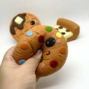 Pu Slow <b>Rebound</b> Sandwich Cookie Pizza Waffle Squishy Anti-Stress Sensory Fidget Toy Bread Simulation Food Model QF Unisex - Product Image 4