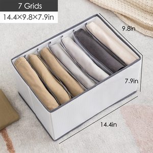 Organiseurs de placard en maille lavables à 7 compartiments pour vêtements, sacs de <span class=keywords><strong>rangement</strong></span> pour t-shirts et jeans, séparateurs de tiroirs en maille - Product Image 2